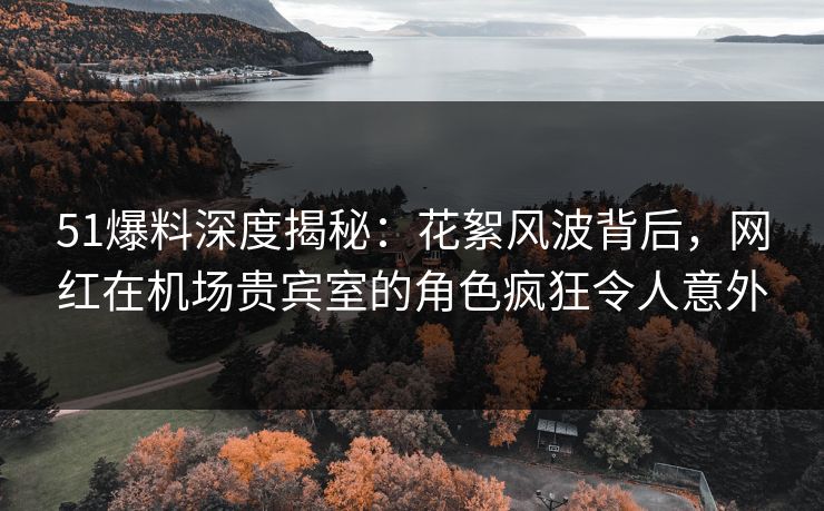 51爆料深度揭秘：花絮风波背后，网红在机场贵宾室的角色疯狂令人意外