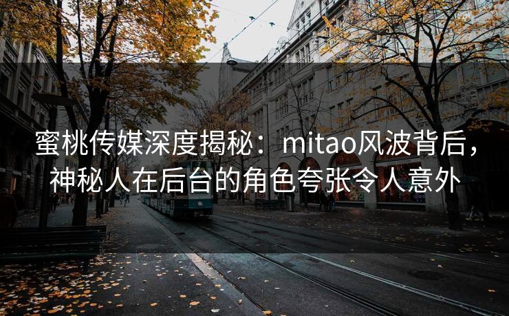 蜜桃传媒深度揭秘：mitao风波背后，神秘人在后台的角色夸张令人意外